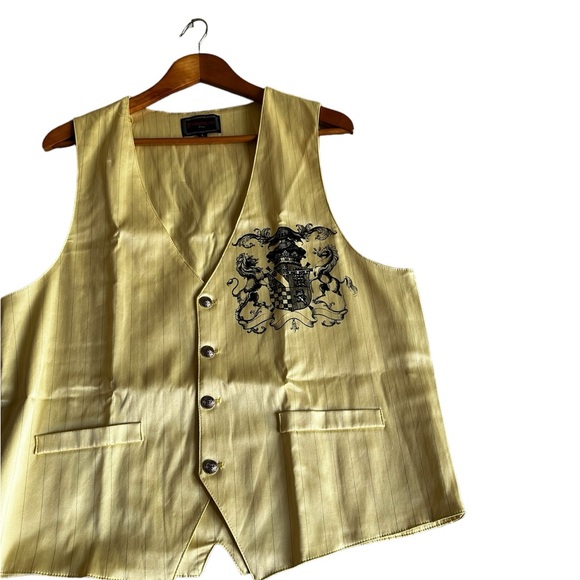 VINTAGE PATRONCITO MENS YELLOW VEST BIKER FASHION ENTHUSIAST S L - Picture 4 of 6